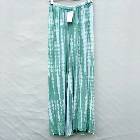 Kiwi And Punch Women's Pastel Green Tie Dyed Pull‎ On Wide Leg Pant Size S NWT - Picture 1 of 9